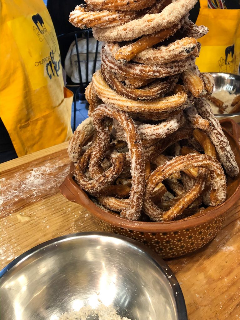 we made a tower of churros in Mexico
